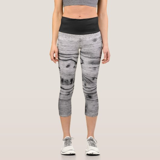 ヴィンテージ素朴な灰黒色の焦げエレガント木 カプリレギンス (正面)