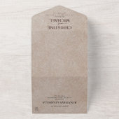 ヴィンテージ素朴な紙茶色の結婚山々 オールインワン招待状 (外側)