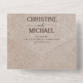 ヴィンテージ素朴な紙茶色の結婚山々 オールインワン招待状 (裏面)