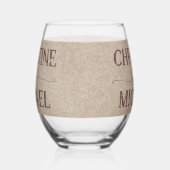 ヴィンテージ素朴な紙茶色の結婚山々 ステムなしワイングラス (左)