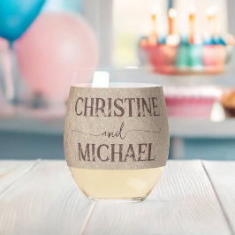 ヴィンテージ素朴な紙茶色の結婚山々 ステムなしワイングラス