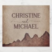ヴィンテージ素朴な紙茶色の結婚山々 ビールラベル (シングルラベル)