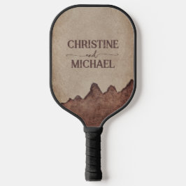 ヴィンテージ素朴な紙茶色の結婚山々 ピックルボールラケット