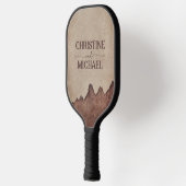 ヴィンテージ素朴な紙茶色の結婚山々 ピックルボールラケット (左)