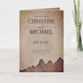 ヴィンテージ素朴な紙茶色の結婚山々 プログラム (正面)