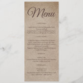 ヴィンテージ素朴な紙茶色の結婚山々 メニュー (正面)