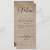 ヴィンテージ素朴な紙茶色の結婚山々 メニュー (正面/裏面)