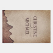 ヴィンテージ素朴な紙茶色の結婚山々 ラッピングペーパーシート (正面)