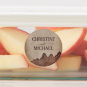 ヴィンテージ素朴な紙茶色の結婚山々 ラベル (貼付)