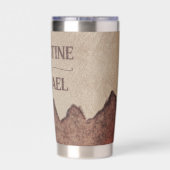 ヴィンテージ素朴な紙茶色の結婚山々 保温保冷タンブラー (背面)