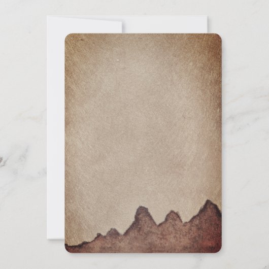 ヴィンテージ素朴な紙茶色の結婚山々 招待状 (裏面)
