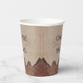 ヴィンテージ素朴な紙茶色の結婚山々 紙コップ (右)