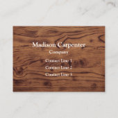 ヴィンテージ素朴な茶色の焼けた木材カーペンターモノグラム 名刺 (裏面)