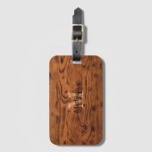 ヴィンテージ素朴な茶色の燃えた木材モノグラム ラゲッジタグ (正面縦)