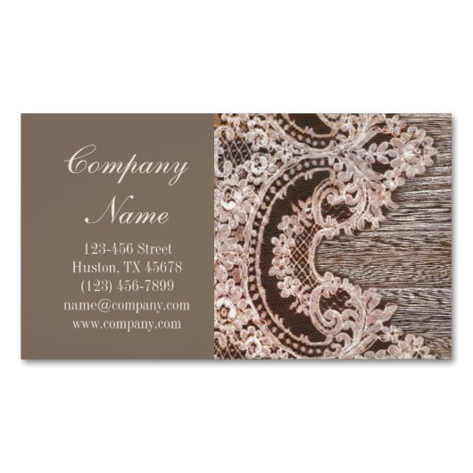 ヴィンテージ素朴な西部の田舎のシックなレース納屋の木 マグネット名刺 (正面)