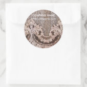 ヴィンテージ素朴な西部の田舎のシックなレース納屋の木 ラウンドシール (バッグ)