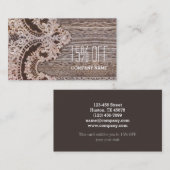 ヴィンテージ素朴な西部の田舎のシックなレース納屋の木 名刺 (正面/裏面)