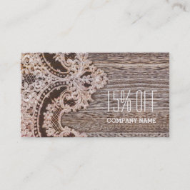 ヴィンテージ素朴な西部の田舎のシックなレース納屋の木 名刺