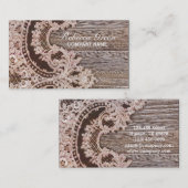 ヴィンテージ素朴な西部の田舎のシックなレース納屋の木 名刺 (正面/裏面)