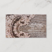 ヴィンテージ素朴な西部の田舎のシックなレース納屋の木 名刺 (裏面)