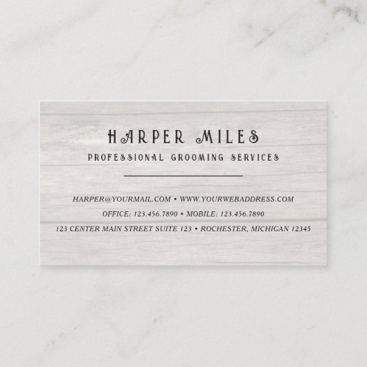 ヴィンテージ素朴な西部グルーミング 名刺 (裏面)