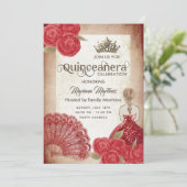 ヴィンテージ素朴な赤い手のファンバラティアラ・カインスイン 招待状 (スタンド正面)