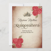 ヴィンテージ素朴な赤い手のファンバラティアラ・カインスイン 招待状 (裏面)