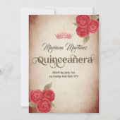 ヴィンテージ素朴な赤い手ファンバラティアラ・カンス 招待状 (裏面)