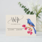 ヴィンテージ素朴な野鳥フローラ 出欠カード (スタンド正面)