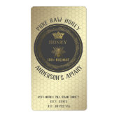 ヴィンテージ素朴な金ゴールドクイーンビーハチミツの瓶のapiar ラベル (正面)