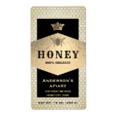 ヴィンテージ素朴な金ゴールドクイーンビーハニージャー ラベル (正面)