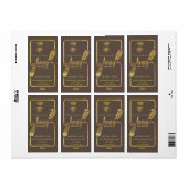 ヴィンテージ素朴な金ゴールドクイーンビー蜂蜜の枝の瓶 ラベル (フルシート)