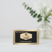 ヴィンテージ素朴な金ゴールドビーのロゴ 名刺 (スタンド正面)