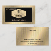 ヴィンテージ素朴な金ゴールドビーのロゴ 名刺 (正面/裏面)