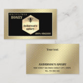 ヴィンテージ素朴な金ゴールドビーのロゴ 名刺 (正面/裏面)