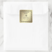 ヴィンテージ素朴な金ゴールドビー蜂蜜の瓶の正方形のシール スクエアシール (バッグ)