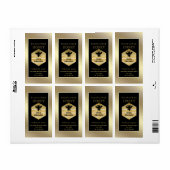 ヴィンテージ素朴な金ゴールドロゴクイーンビーハニージャー ラベル (フルシート)