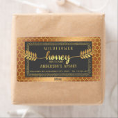 ヴィンテージ素朴な金ゴールド書はちみつ枝瓶 ラベル (インサイチュ)