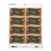 ヴィンテージ素朴な金ゴールド書はちみつ枝瓶 ラベル (フルシート)