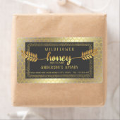 ヴィンテージ素朴な金ゴールド書はちみつ枝瓶 ラベル (インサイチュ)