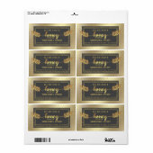 ヴィンテージ素朴な金ゴールド書はちみつ枝瓶 ラベル (フルシート)