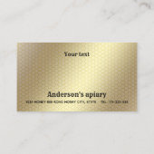 ヴィンテージ素朴な金ゴールド書道蜂蜜枝 名刺 (裏面)