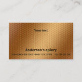 ヴィンテージ素朴な金ゴールド書道蜂蜜枝 名刺 (裏面)