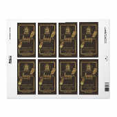 ヴィンテージ素朴な金ゴールド蜂の巣蜂蜜の枝の瓶ラベル ラベル (フルシート)