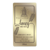 ヴィンテージ素朴な金ゴールド蜂の巣蜂蜜の枝の瓶 ラベル (正面)