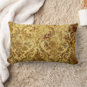 、ヴィンテージ素朴な、金ゴールドアンティーク、シックなダマスク織、エレガント ランバークッション (ブランケット)