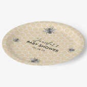 ヴィンテージ素朴のまわりに赤ちゃんシャワー ペーパープレート (アングル)