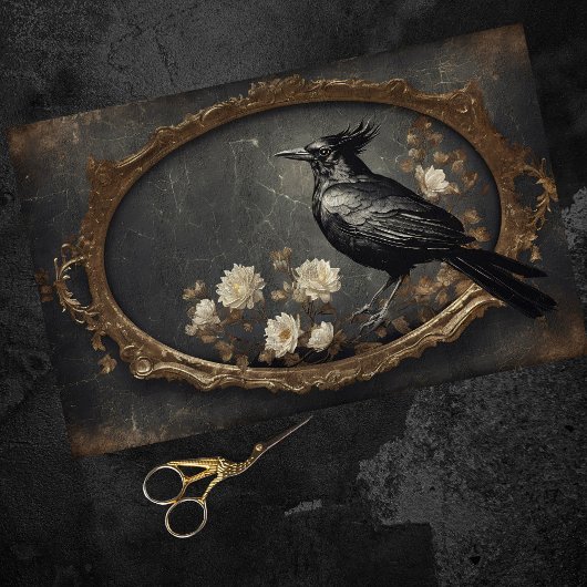 ヴィンテージ素朴のカラスの切り離 薄葉紙