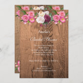 ヴィンテージ素朴のシャワー招待 招待状 (正面/裏面)