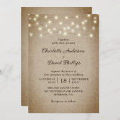 ヴィンテージ素朴のラップストリングラ結婚イト 招待状 (正面/裏面)